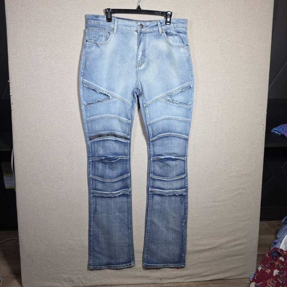 Denim & Rivets vintage Womens Size 36 distressed Jeans Stretchy Fit moto